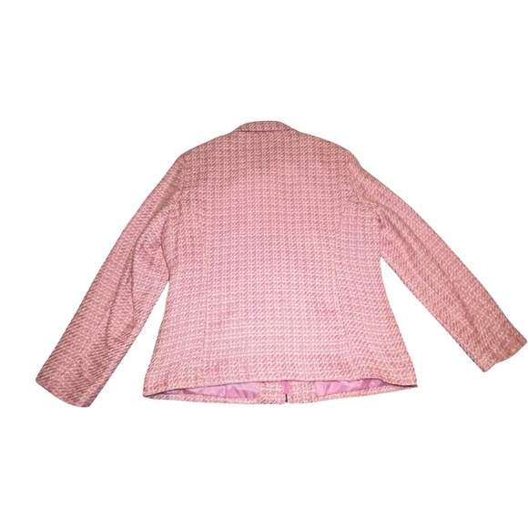 VTG Women's Sag Harbor Tweed Pink Zip-up Jacket EUC Size 12 - Picture 2 of 3